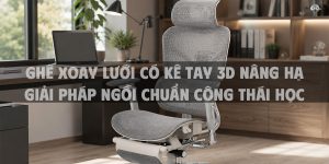 Ghế xoay lưới có kê tay 3D nâng hạ giải pháp ngồi chuẩn công thái học